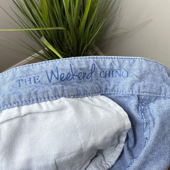 Talbots 16W The Weekend Chino Crops Newport Chambray Flat Front Beachy Luxury - Picture 7 of 8